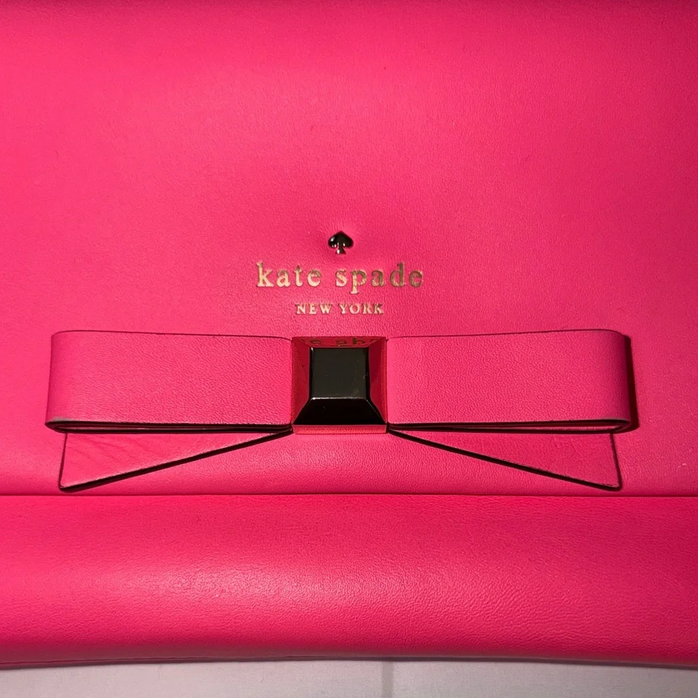 Kate Spade Vibrant Pink Clutch with Bow Accent - Picture 2 of 7